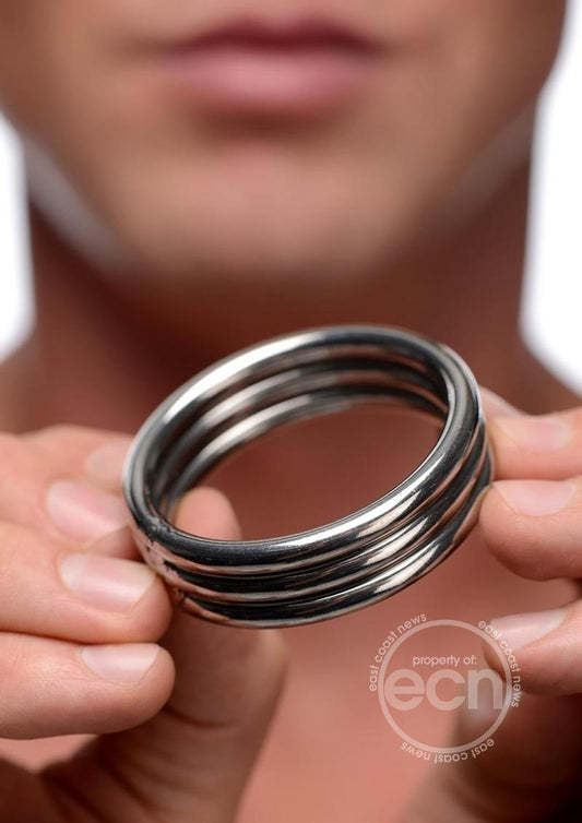 Master Series Echo Stainless Steel Triple Cockring 2in