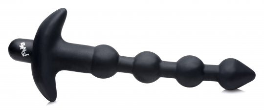 Bang Remote Control Vibrating Silicone Anal Beads- Black