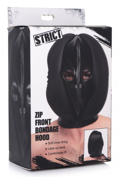 Strict Zip Front Bondage Hood Mask