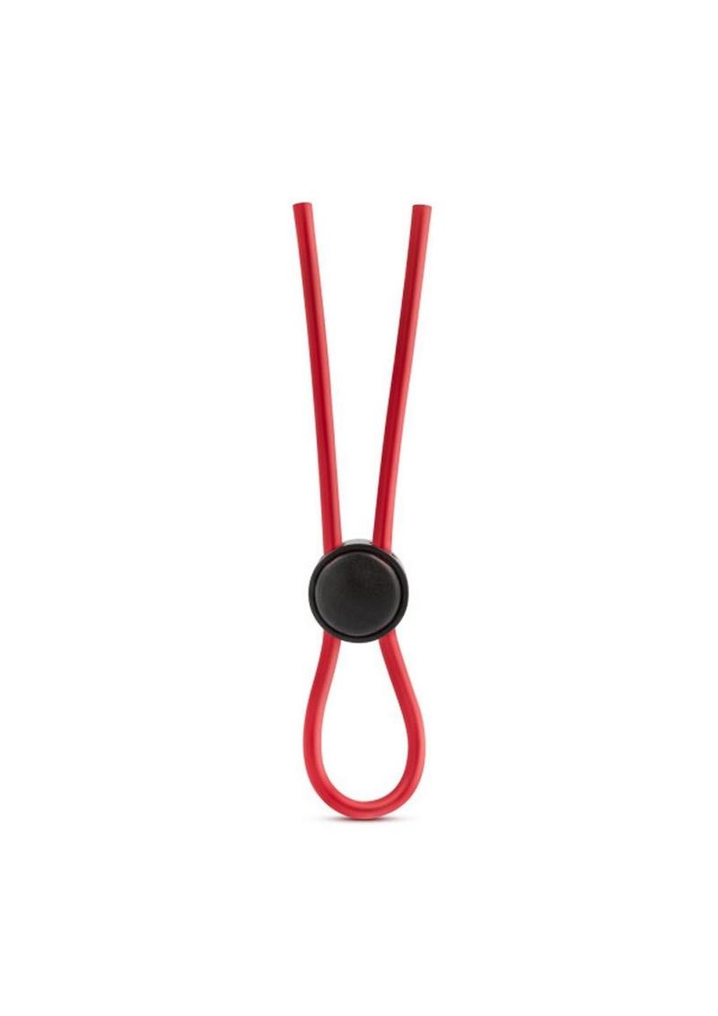 Stay Hard Silicone Loop Cock Ring- Red