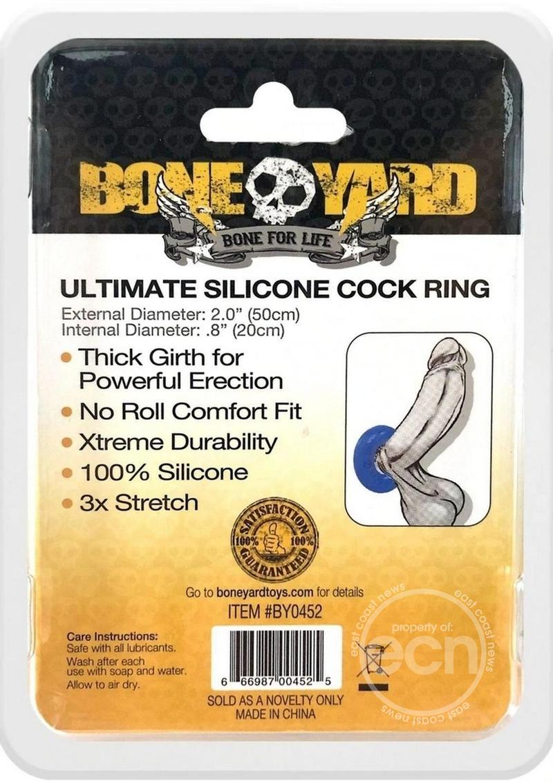 Boneyard Ultimate Silicone Cock Ring 2in- Blue