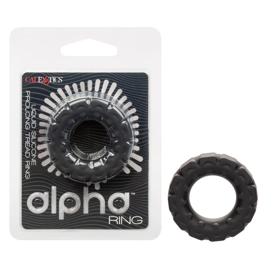 Alpha Liquid Silicone Prolong Tread Ring-Black