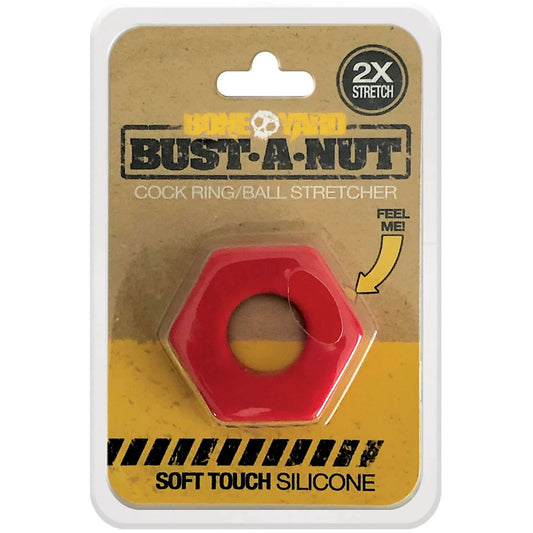 Boneyard Bust a Nut Cock Ring- Red