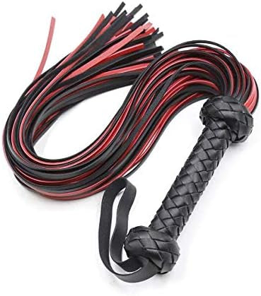 30” Red Leather Flogger Whip