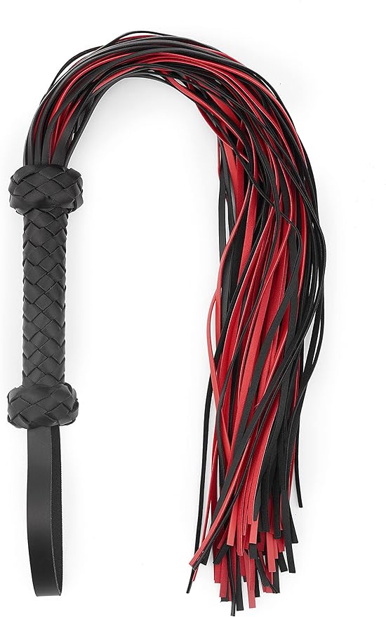 30” Red Leather Flogger Whip