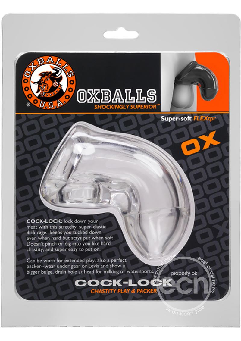 Oxballs Atomic Jock Cock Lock Chastity Cage- Clear