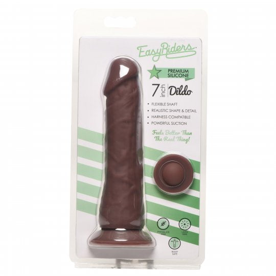 Easy Riders 7 inch Silicone Dildo- Dark (In Stock May 20th)
