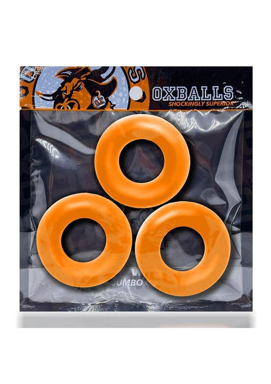 Oxballs Fat Willy Jumbo Cock Ring (3 Pack) Orange