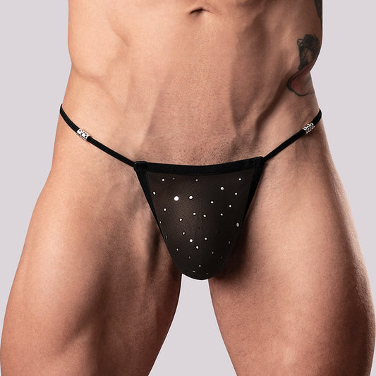 Male Power Show Stopper Mesh G String- One Size- Black