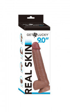 Get Lucky Real Skin Dildo (Choose Size & Color)
