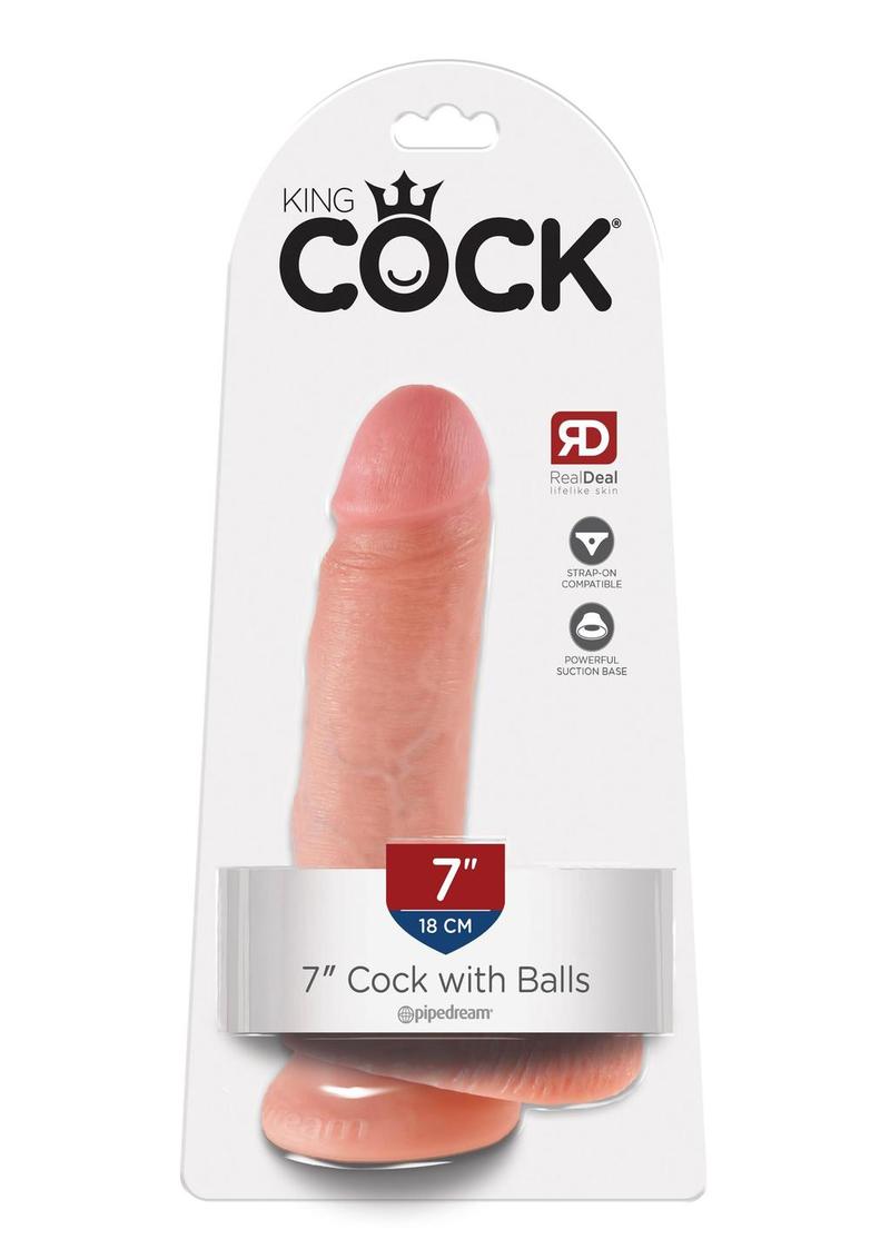King Cock Dildo with Balls (Choose Size)