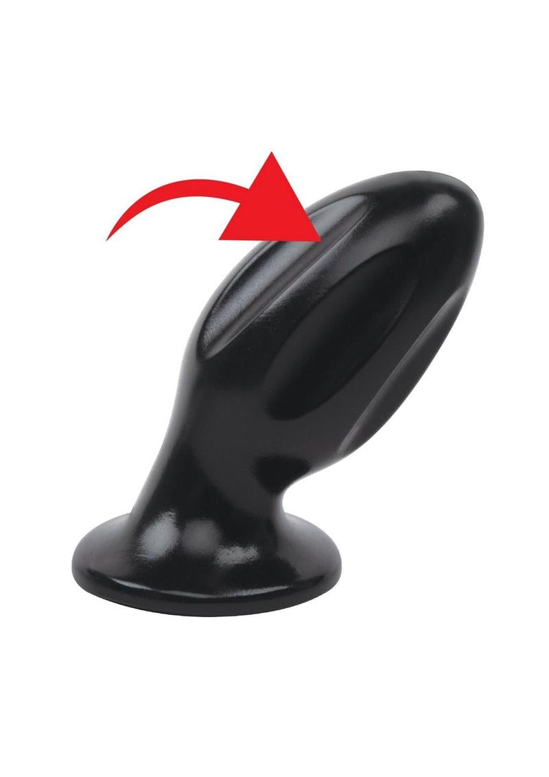 Lux Fetish Grooved Butt Plug 5in- Black