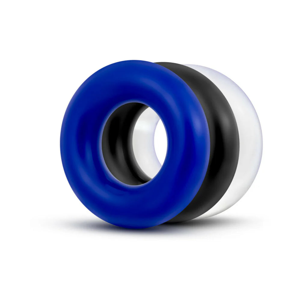 Stay Hard Donut Rings 3-Piece Cockring Set Assorted colors