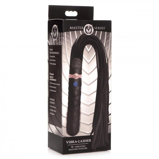 Master Series 9X Vibrating Silicone Dildo Flogger