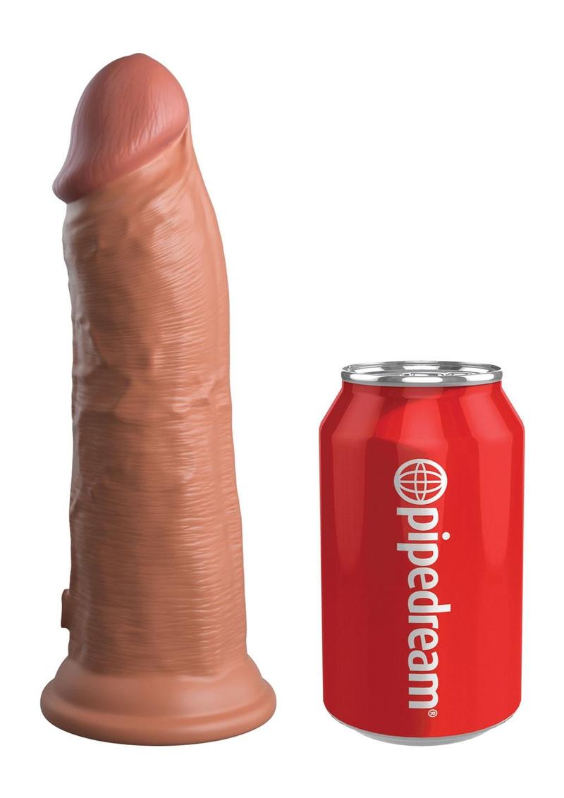 King Cock Elite Dual Density Silicone Dildo 8in-Caramel