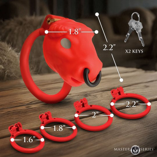 Master Series Bull Chastity Cage- Red