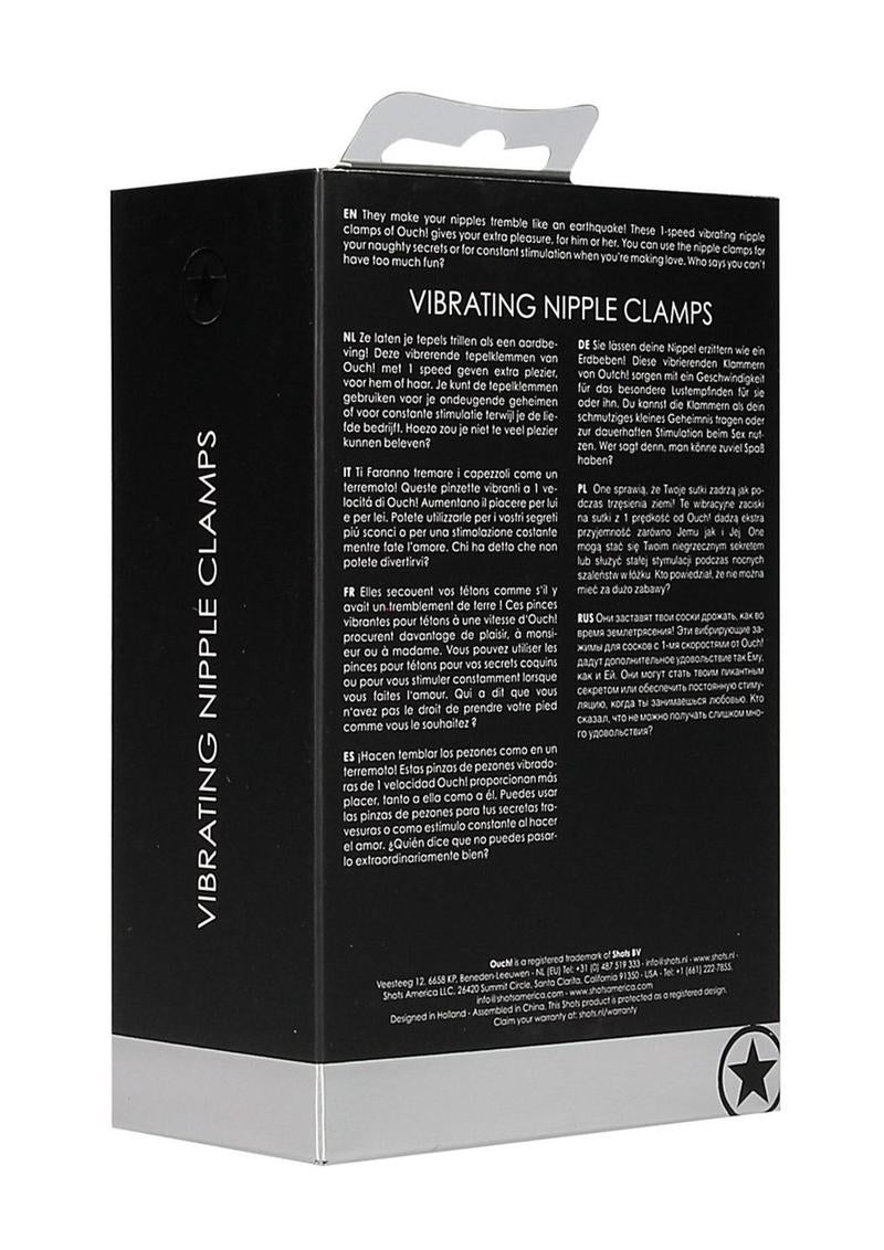 OUCH! Vibrating Nipple Clamps-Black