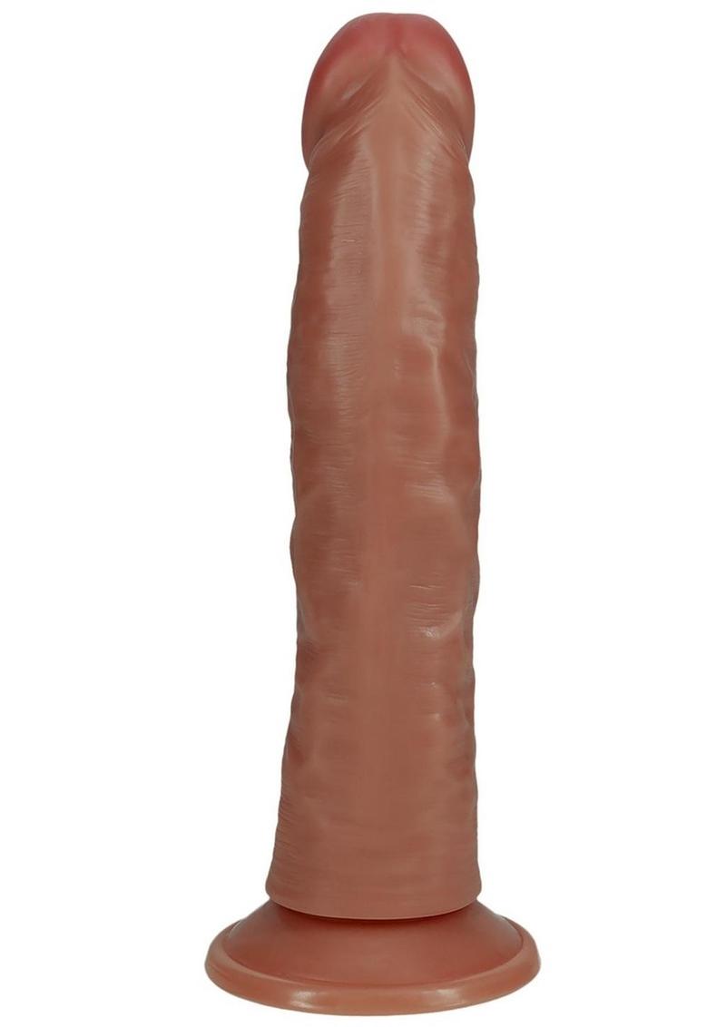 RealRock Vibrating Cock Regular Curved 8” Caramel