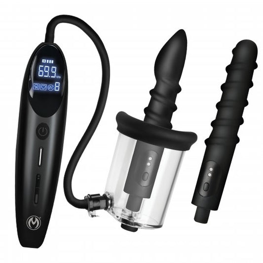 Master Series Rosebud Driller Deluxe Set Vibrating Silicone Rosebud Pump