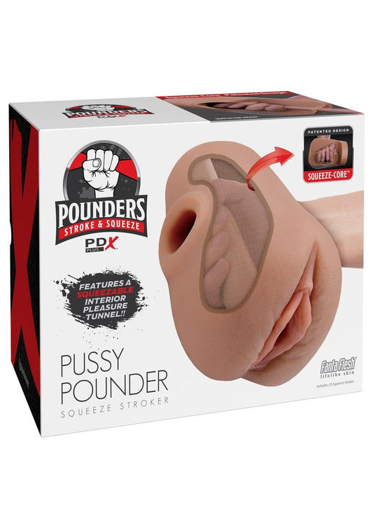 PDX Plus Pussy Pounder Squeeze Stroker-caramel