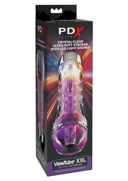 PDX Elite ViewTube XXL See-Thru EZ-Grip LED Stroker- Clear
