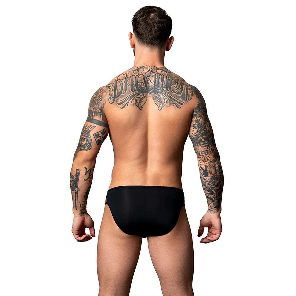 Male Power The Ultimate Duo CRC Cage Bikini & Cobalt Cock RIng Black L/XL