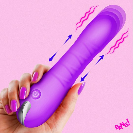 Bang New Thrusting Silicone Dildo-Purple