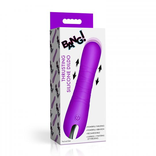 Bang New Thrusting Silicone Dildo-Purple