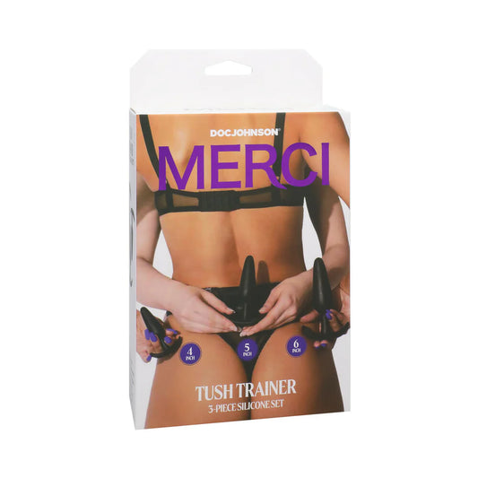 Merci Tush Trainer 3 Piece Silicone Plug Set Black (In Stock Nov 3rd)