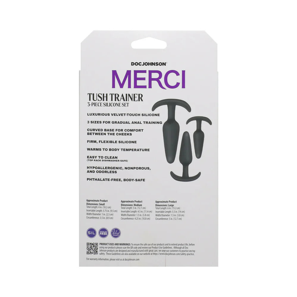 Merci Tush Trainer 3 Piece Silicone Plug Set Black (In Stock Nov 3rd)