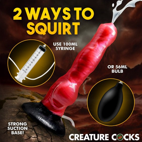 Creature Cocks Hell Hound Squirting Silicone Dildo