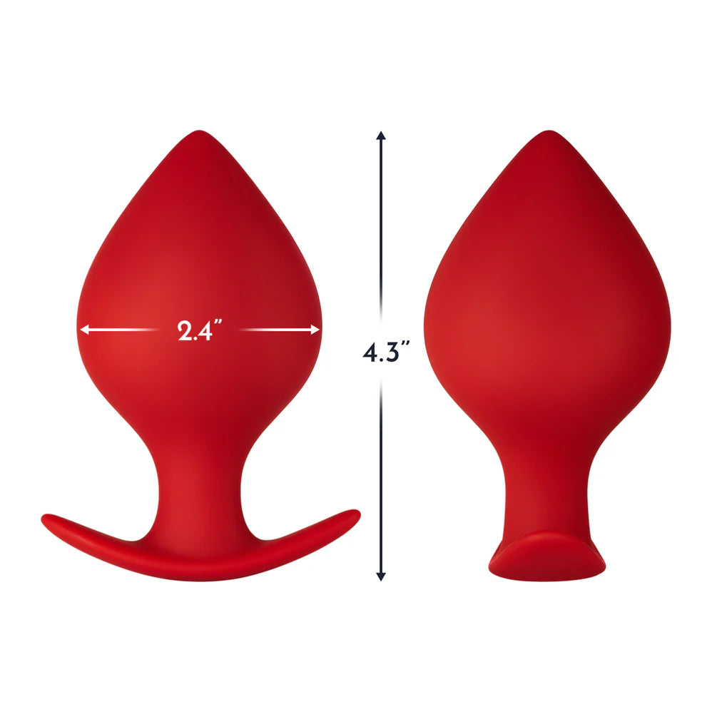 Forto F-60 Spade Silicone Anal Plug Red (Choose Size)