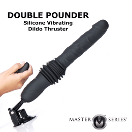 Master Series Double Pounder Silicone Vibrating Dildo Thruster