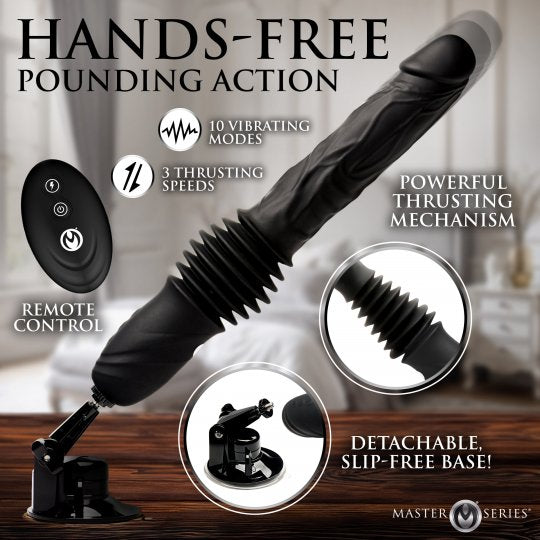 Master Series Double Pounder Silicone Vibrating Dildo Thruster