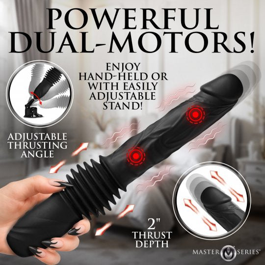 Master Series Double Pounder Silicone Vibrating Dildo Thruster