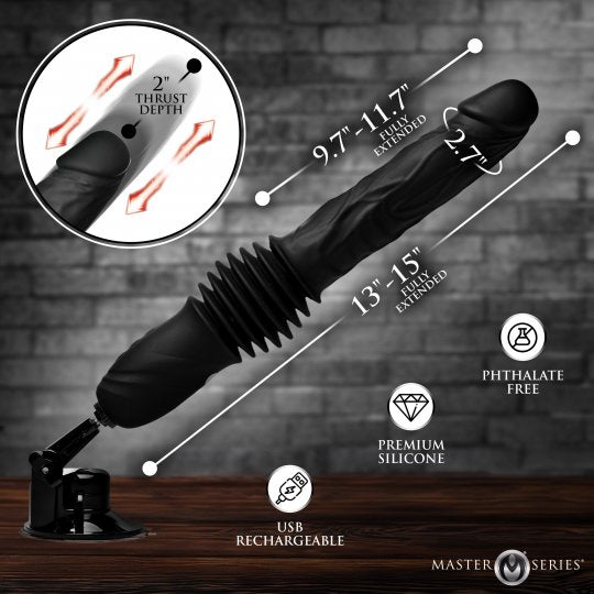 Master Series Double Pounder Silicone Vibrating Dildo Thruster