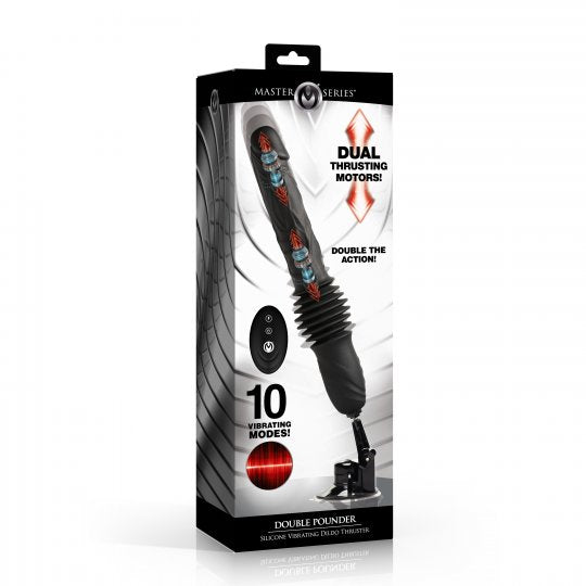 Master Series Double Pounder Silicone Vibrating Dildo Thruster
