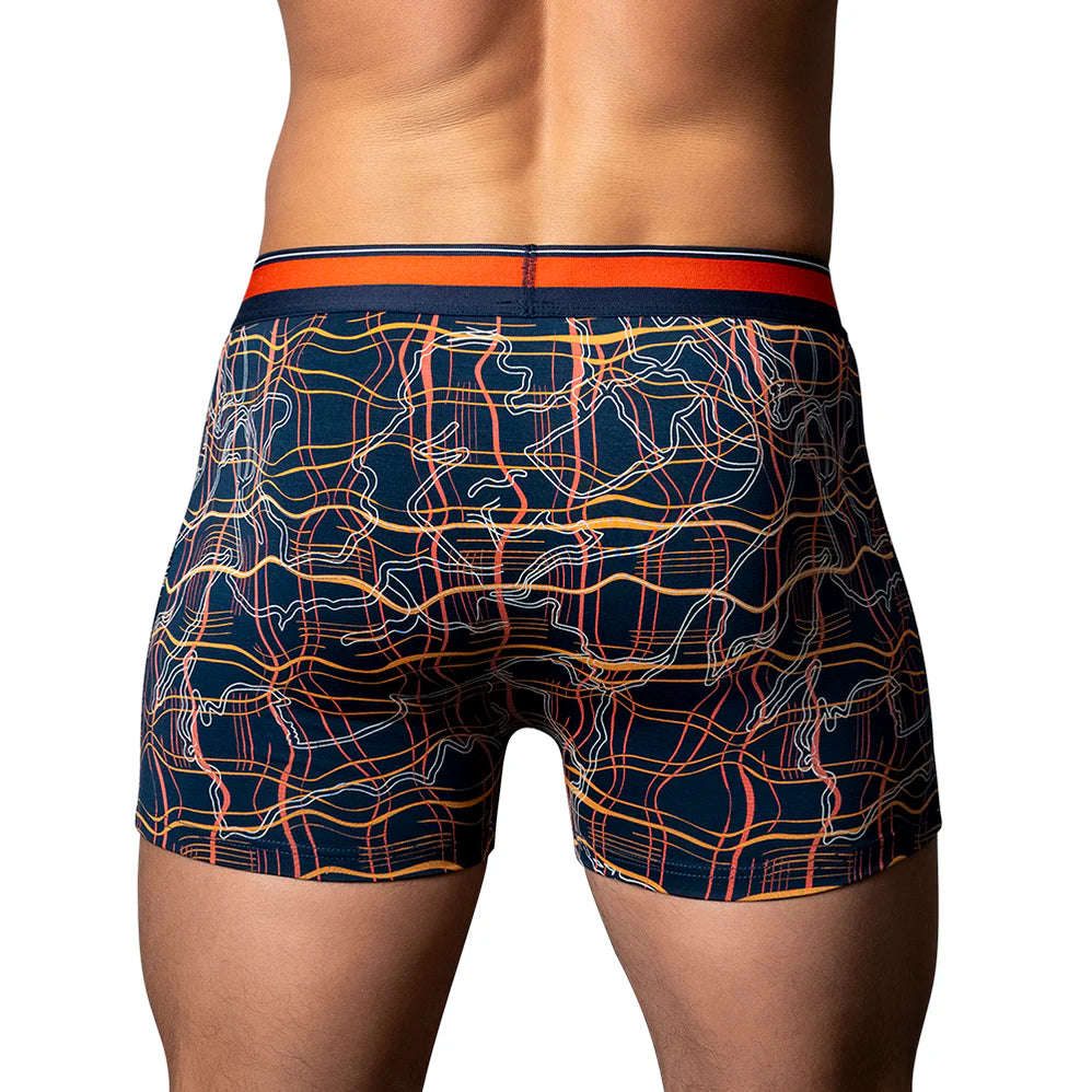 Male Power Soo Cumfy Boxer Brief Navy/Orange (Choose Size)