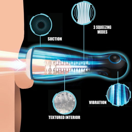 LoveBotz The Milker Extreme 16X Sucking, Squeezing, and Vibrating Masturbator