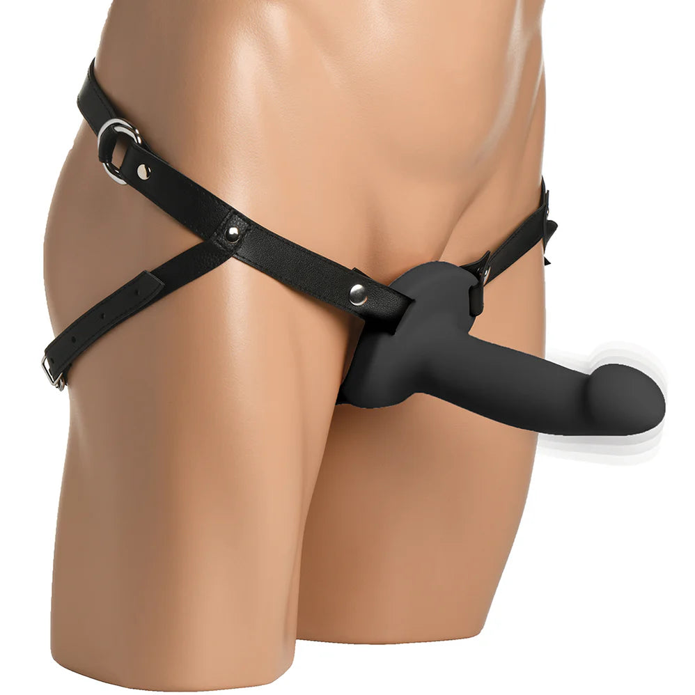 Size Matters 2 Inch Erection 28X Realistic Vibrating Silicone Penis Sheath with Remote-Black