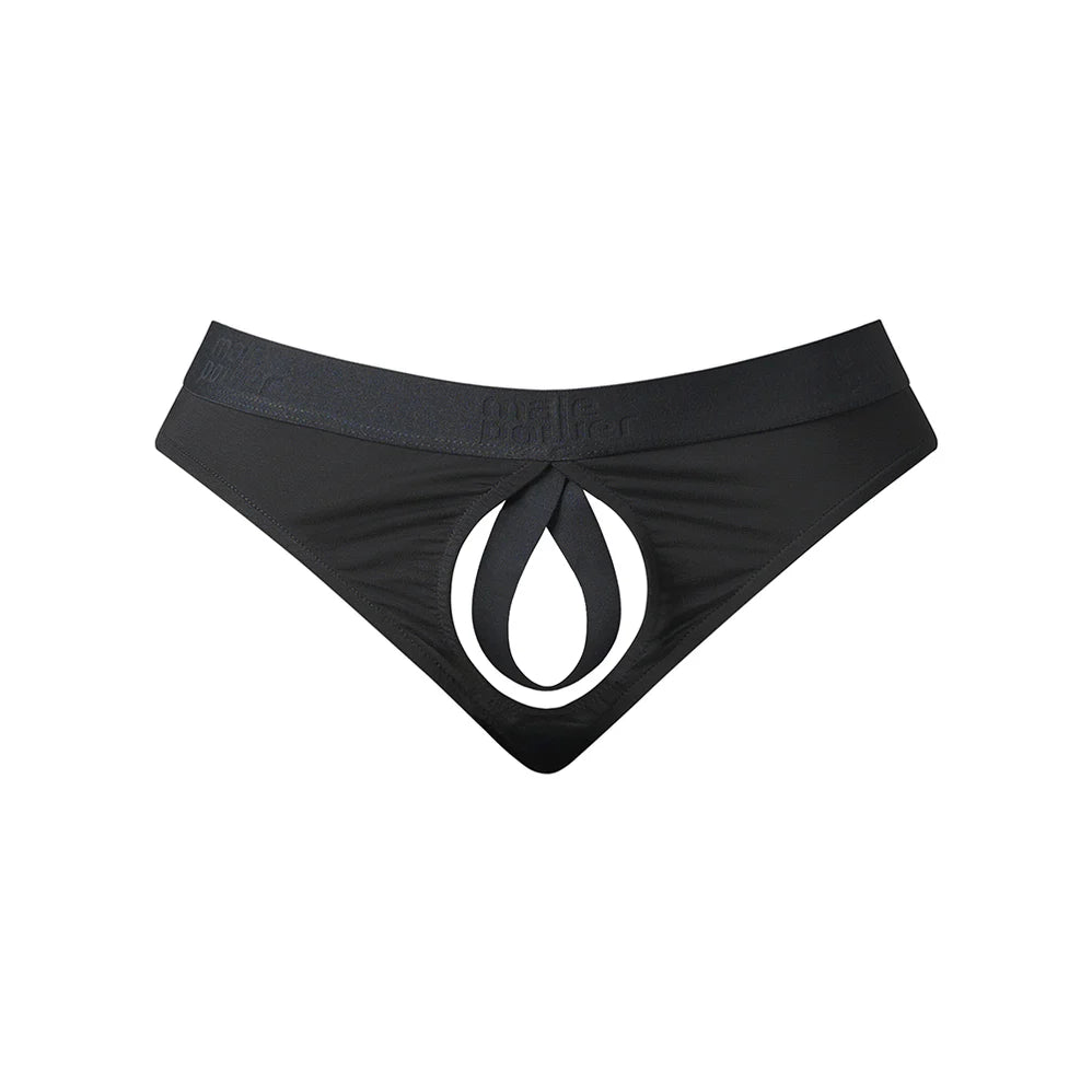 Male Power Open Ended Thong Open Black (Choose Size)
