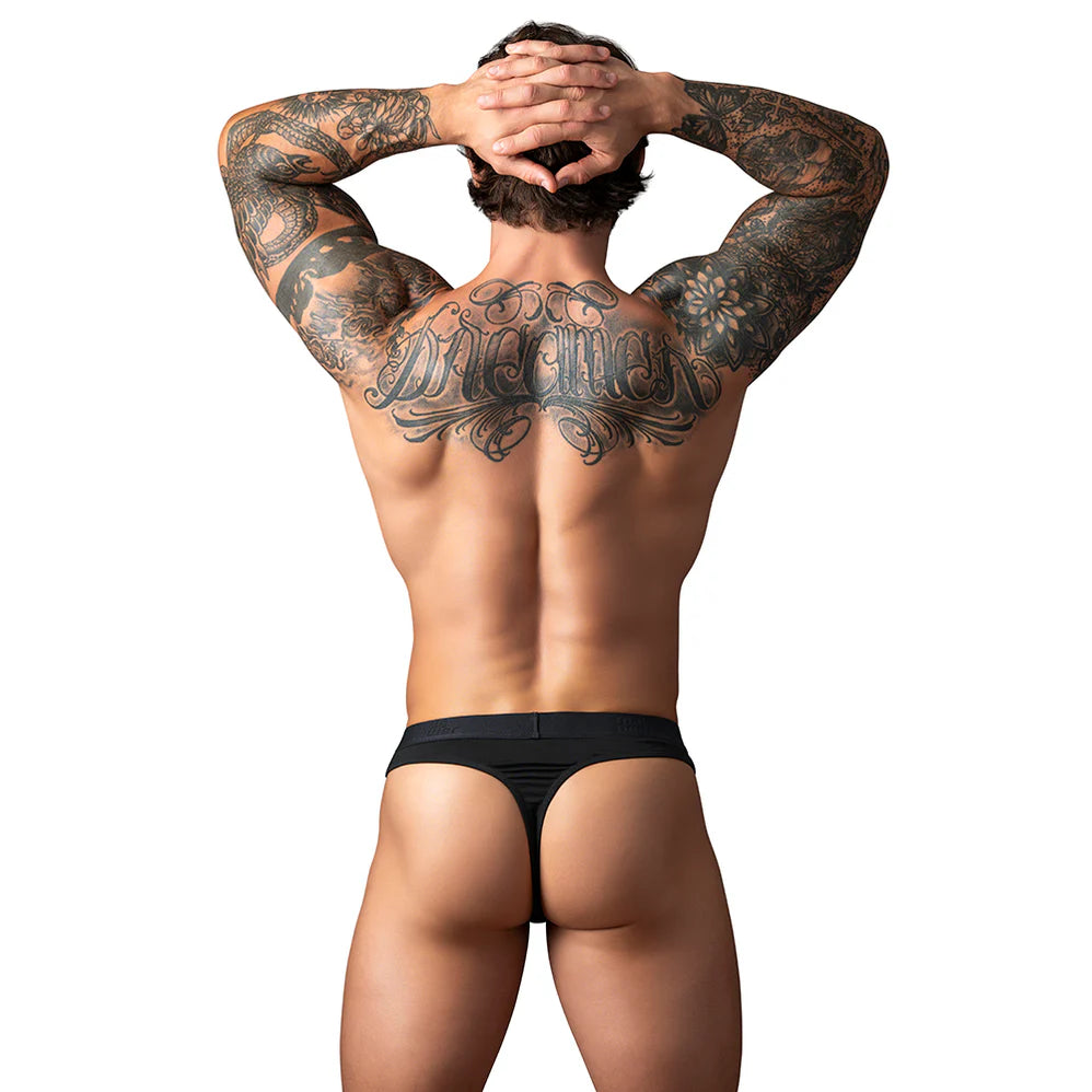 Male Power Open Ended Thong Open Black (Choose Size)