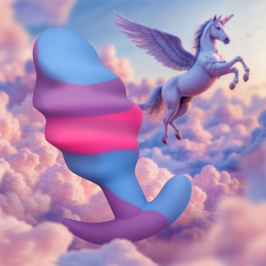 Creature Cocks Unicorn Swirl Silicone Butt Plug- Large