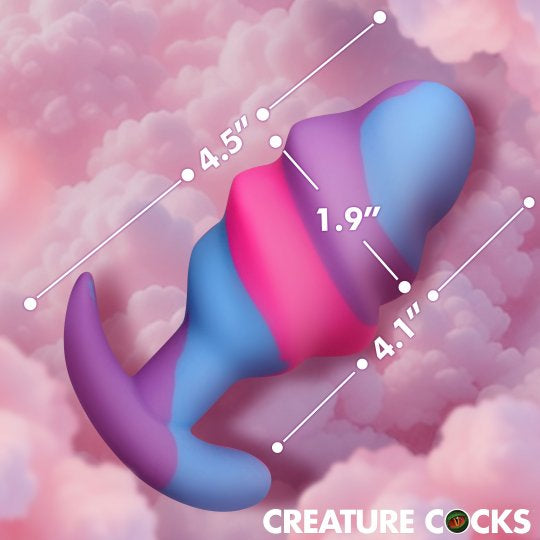 Creature Cocks Unicorn Swirl Silicone Butt Plug- Large
