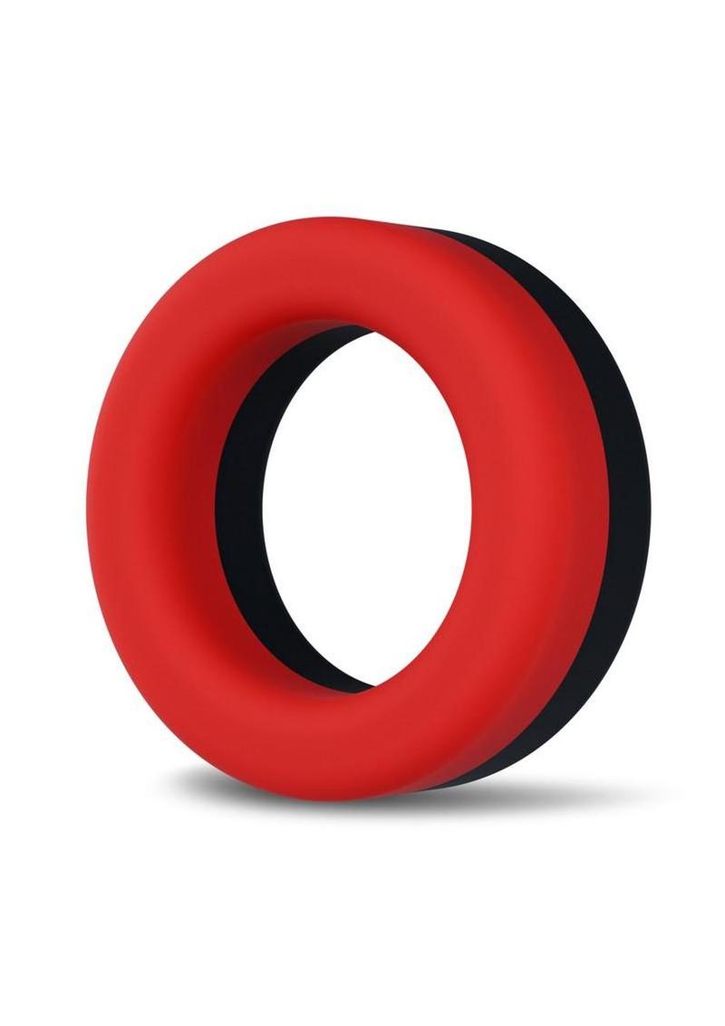 Performance Plus Takeoff Silicone Cock Ring- Red/Black