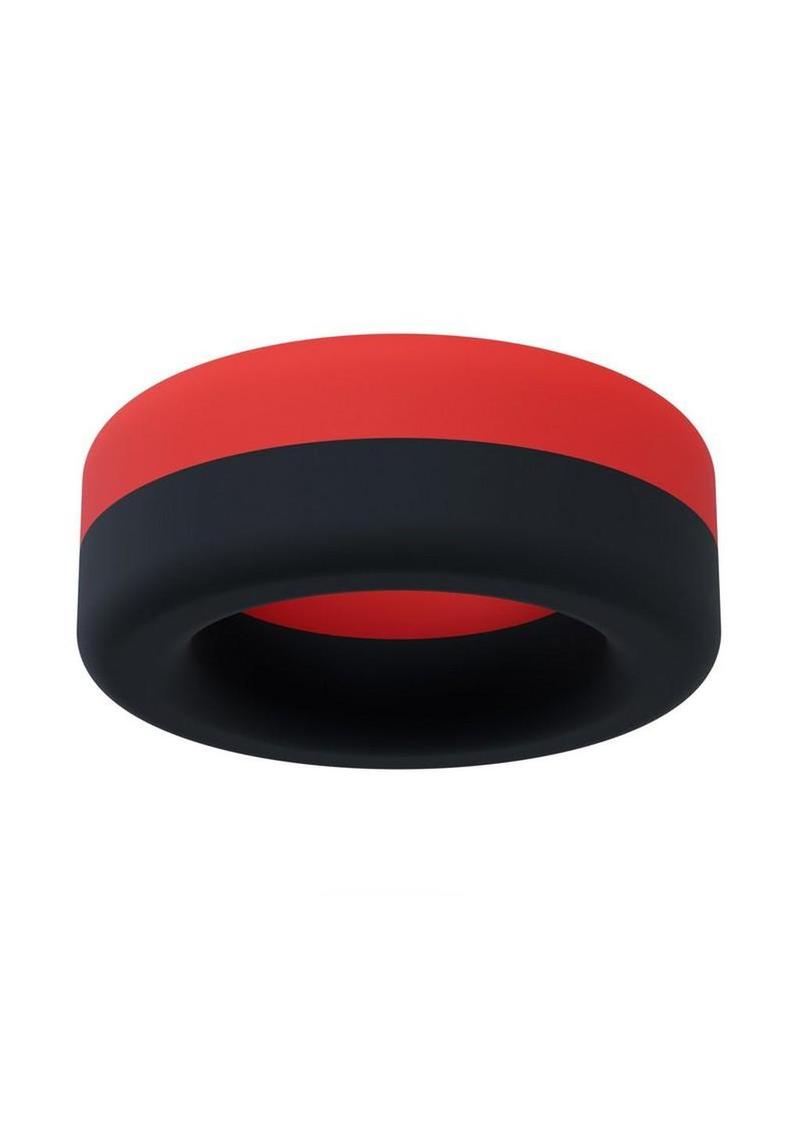 Performance Plus Takeoff Silicone Cock Ring- Red/Black