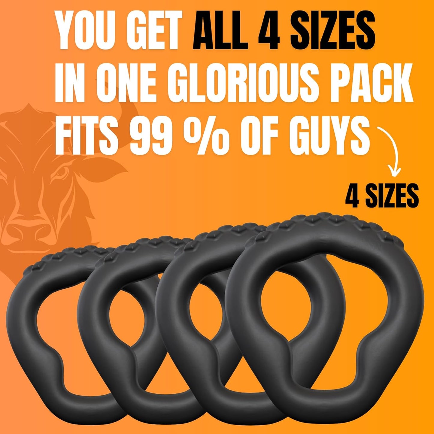 Bull Ring Max Fullness and Max Stamina Cock Ring (Choose set)