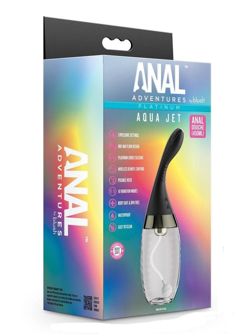 Anal Adventures Platinum Aqua Jet Rechargeable Silicone Anal Douche (In Stock Feb 23rd)