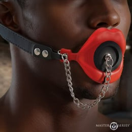 Master Series Plugged Silicone Feeding Gag Red