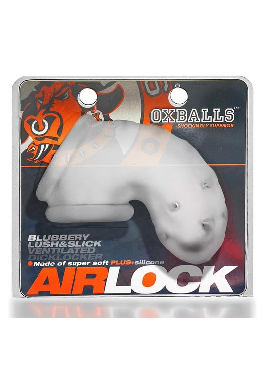 OXBalls Airlock Air-Lite Vented Silicone Chastity-Clear Ice